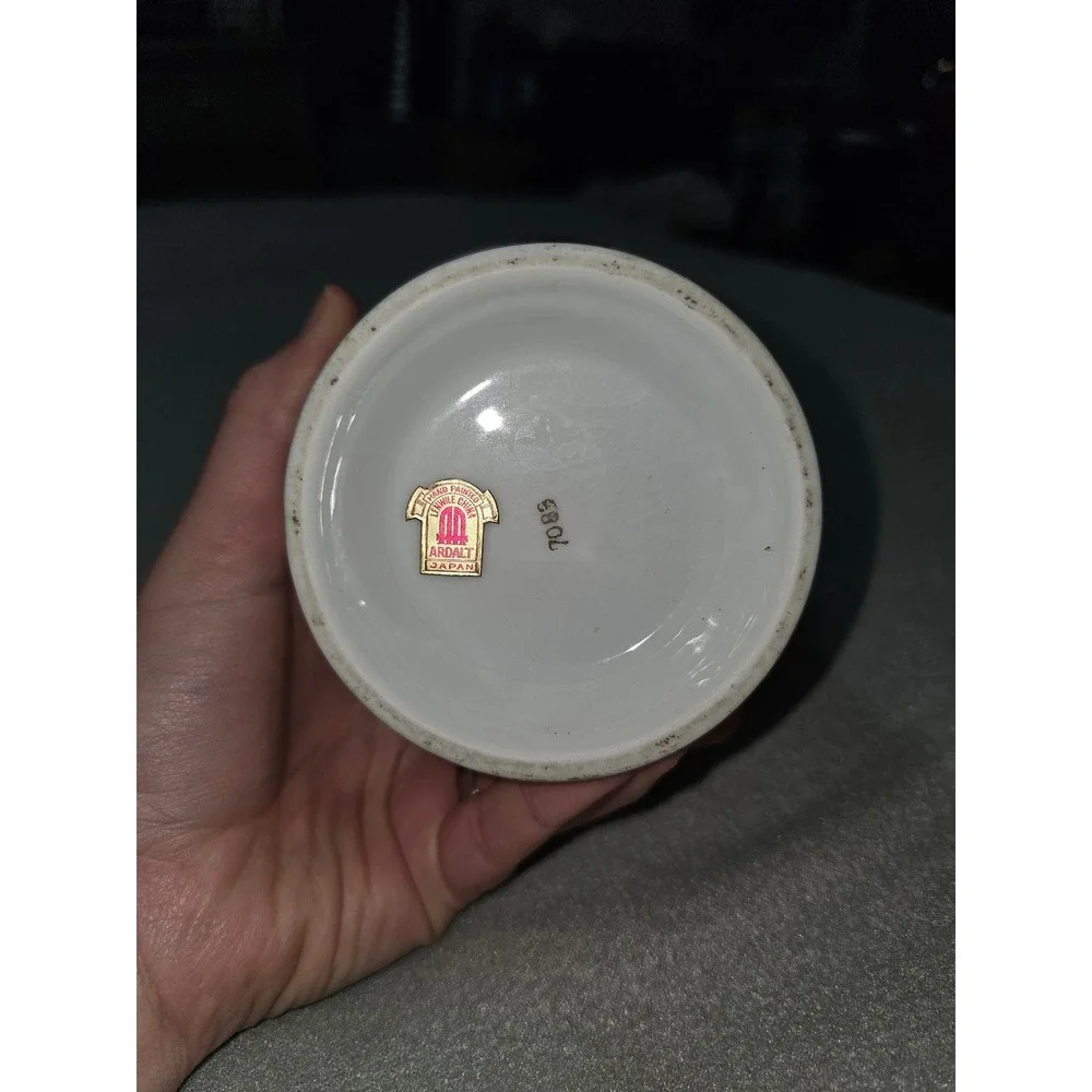 Vintage Ardalt Japan Lenwile China Strawberry Butterfly Beetle Vase  Gold Rim